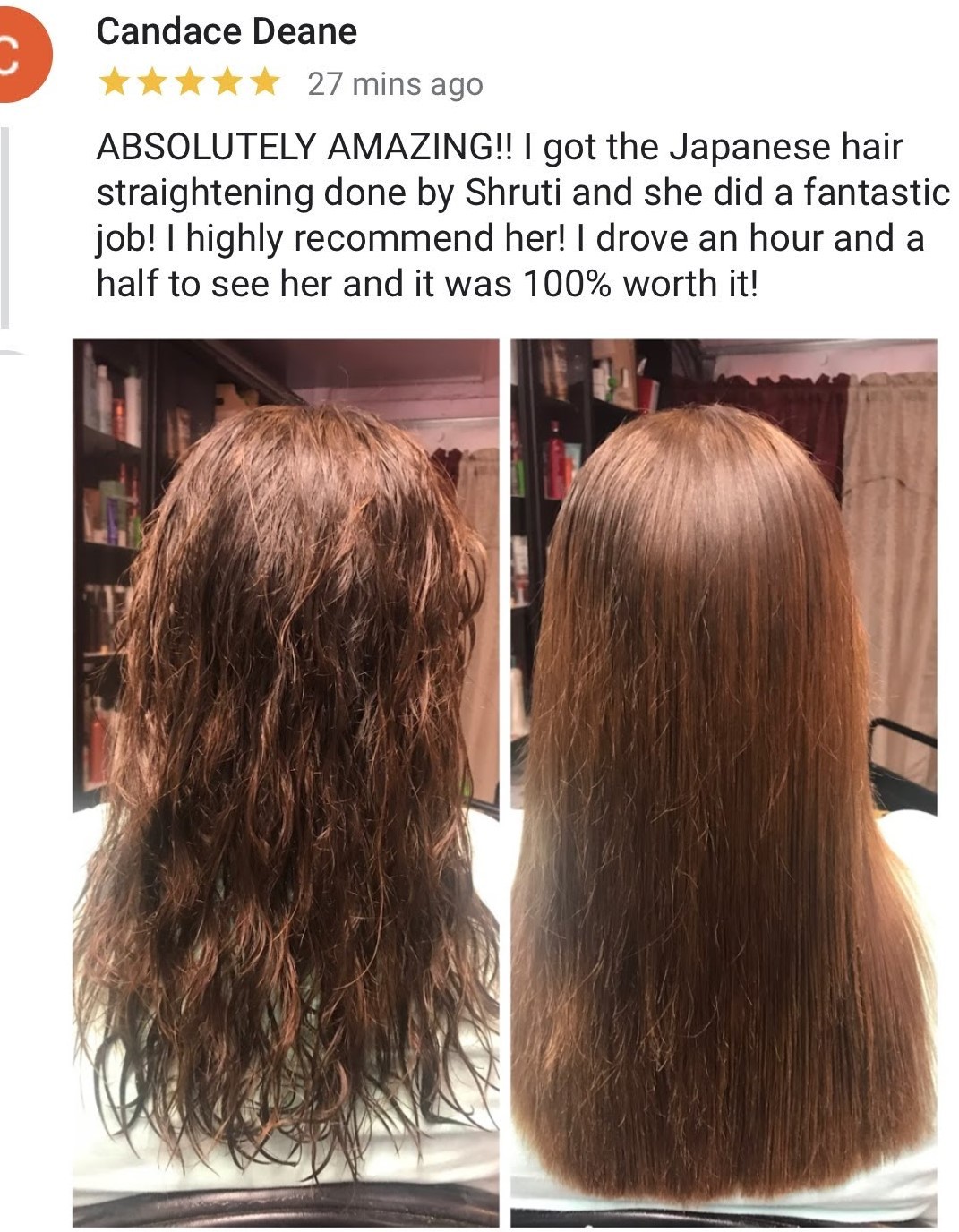 ABSOLUTELY AMAZING JAPANESE STRAIGHTENING BEFORE-AFTER RESULT @ SHRUTI'S JAPANESE STRAIGHTENIGN SALON , VIRGINIA