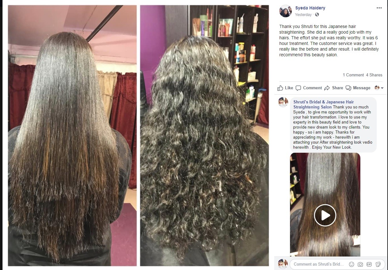 best Rebonding / Thermal Reconditioning near me in virginia , washington dc , maryland @ Shruti's japanese straightening hair salon , Aldie